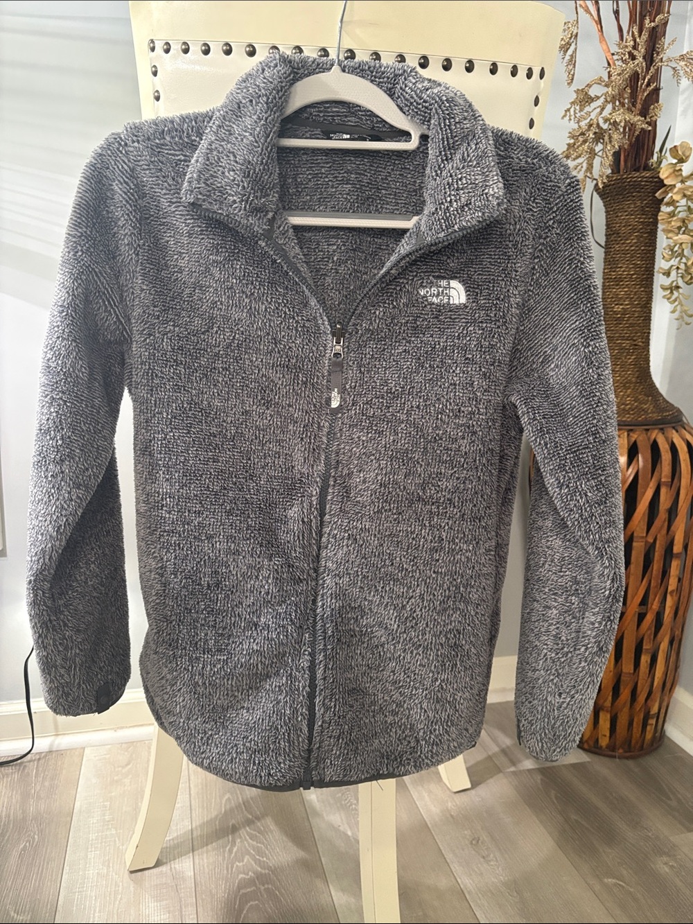 The North Face Woman’s Gray Plush Full-Zip Fleece Jacket